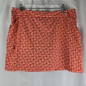 Columbia PFG Armadale Orange Fish Omni Freeze Advanced Cooling Skort Size 12